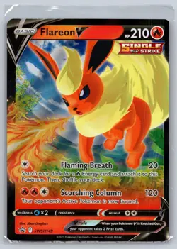 Pokemon Sword & Shield Promo Flareon V SWSH149 Holo Promo Near Mint - Image 1