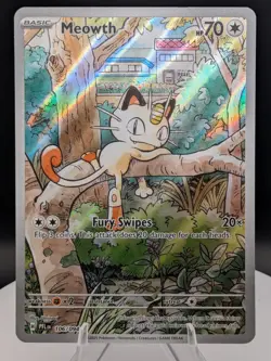 Pokemon TCG: Phantasmal Flames (106/094): Meowth Illustration Rare (NM) - Image 1