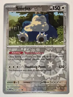 Snorlax 143/165 Reverse Holo SV: Scarlet & Violet 151 NM English Pokemon - Image 1