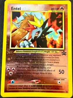 Pokemon TCG ENTEI (#34/53) Wotc Promo Vtg 2001 Reverse Holo Swirl 🌀 NM - Image 1