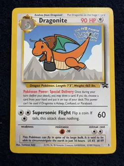 Dragonite Pokemon The First Movie 1999 Wizards of the Coast Black Star Promo #5 - Image 2