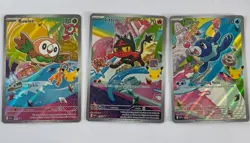 Pokemon First Partner Illustration Collection Series 1 Alola Starters Promo Set - Image 1
