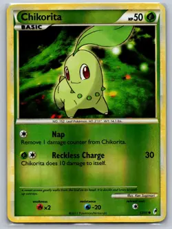 CHIKORITA 53/95 COMMON CALL OF LEGENDS POKEMON REVERSE HOLO LP - Image 1