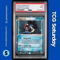 2003 POKEMON EX RUBY & SAPPHIRE #99/109 LAPRAS EX HOLO RARE PSA 9 - Image 1