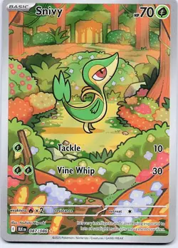 Snivy - 087/086 Holo Illustration Rare 2025 Black Bolt Pokemon NM - Image 1