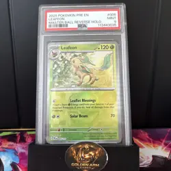 Pokemon TCG PSA MINT 9 Leafeon (Master Ball) 005/131 Prismatic Evolutions - Image 1