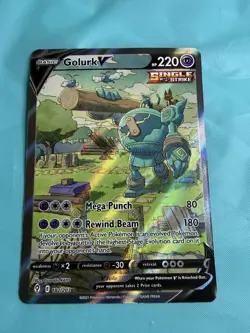 Pokemon Golurk V 182/203 Ultra Rare Holo Full Art Evolving Skies English 2021 - Image 1