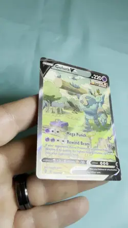 Pokemon Golurk V 182/203 Ultra Rare Holo Full Art Evolving Skies English 2021 - Image 2