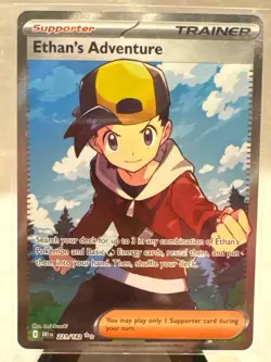 Pokemon TCG Trainer Ethan's Adventure 221/182 Ultra Rare Destined Rivals NM - Image 1