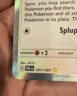Pokemon TCG Ditto 201/091 Paldean Fates Shiny Ultra Rare Holo Lp Rising In Price - Image 2