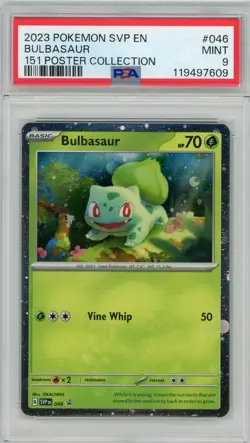 2023 Pokemon Black Star Promo Bulbasaur 151 Poster Collection #46 PSA 9 Mint - Image 1