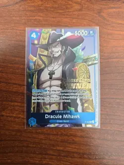 Dracule Mihawk (OP-11 Release Event Winner) #P-081 One Piece Foil Promotion Card - Image 1
