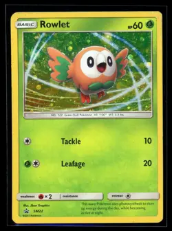 2017 Sun & Moon, Promos Rowlet Cosmos Holo #SM22 Pokemon Card - Image 1