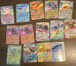 Pokemon TCG Nintendo 14 GX EX V Holo Cards Lot Charizard Salamence Clefairy - Image 1