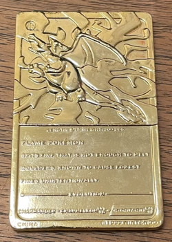 Charizard Pokemon 23K Gold Plated Trading Card Burger King 1999 - Image 2