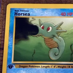 Horsea 49/62 1st Edition Fossil Common Pokemon TCG Card Nintendo Vintage LP 1999 - Image 2