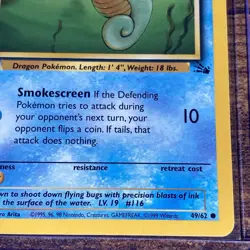 Horsea 49/62 1st Edition Fossil Common Pokemon TCG Card Nintendo Vintage LP 1999 - Image 4