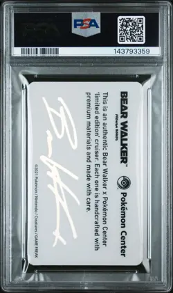 2022 Pokemon Center Bear Walker Skateboard Vaporeon Card PSA 9 - Image 2