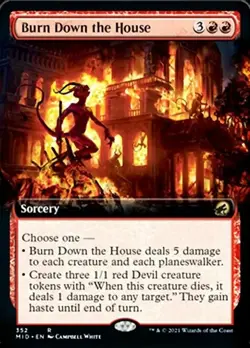 Burn Down the House - Foil Extended Art MID LP MTG - Image 1