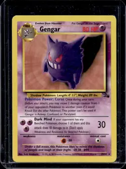1999 Pokemon Fossil Gengar #20/62 - Image 1