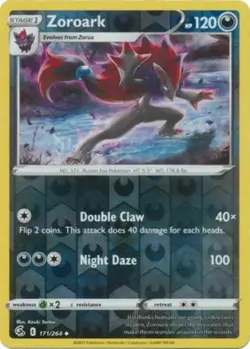 Pokemon - Zoroark - 171/264 - REVERSE HOLO - FUSION STRIKE -NM/M -New - Image 1