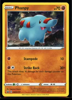 2021 Sword & Shield, Promos Phanpy Cosmos Holo Pokemon Card #SWSH117 - Image 1