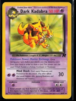 2000 Classic - Team Rocket Dark Kadabra #39 Non Holo Pokemon Card - Image 1