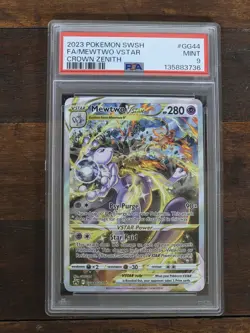 Pokemon Mewtwo VSTAR Crown Zenith GG44 English PSA 9 - Image 1