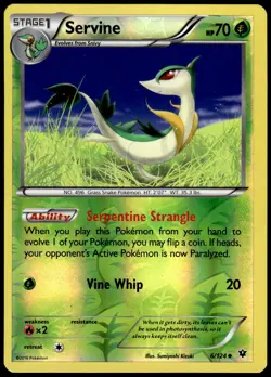 Servine 6/124 Uncommon Fates Collide Pokemon Reverse Holo NM - Image 1
