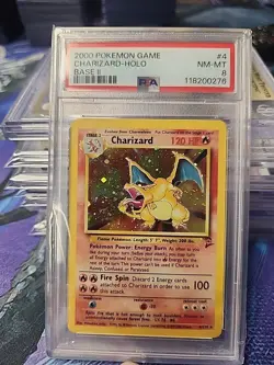 Pokemon Base Set 2 #4/130 Charizard Holo Rare PSA 8 NM-MT - Image 1