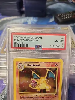 Pokemon Base Set 2 #4/130 Charizard Holo Rare PSA 8 NM-MT - Image 2