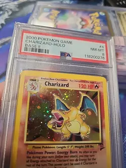 Pokemon Base Set 2 #4/130 Charizard Holo Rare PSA 8 NM-MT - Image 3