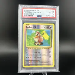 2016 POKEMON XY EVOLUTIONS #68 FARFETCH'D REVERSE FOIL NM PSA 8 - Image 1