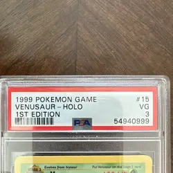 1st edition shadowless venusaur psa 3 pokemon tcg 15/102 holo rare 1999 age 6+ - Image 4
