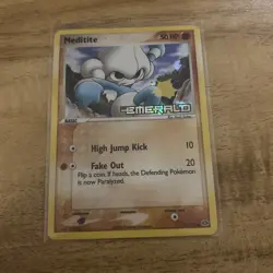 Meditite Reverse Holo Stamped EX Emerald Pokemon NM Condition - Image 1
