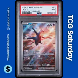 2024 POKEMON SURGING SPARKS #203/191 LATIOS ILLUSTRATION RARE PSA 9 - Image 1