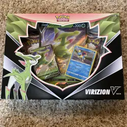 POKEMON TCG Virizion V Sealed Box with 4 Booster Packs Inside - Image 1