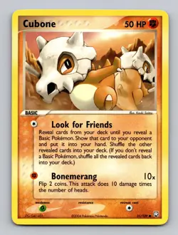 Cubone 51/109 Common Team Rocket Returns Pokemon Lightly Played - Image 1