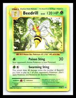 🔥 Pokemon - BEEDRILL - 7/108 - XY Evolutions - Rare - Non Holo - Image 1