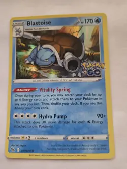 Pokemon TCG Blastoise 17/78 Pokemon GO Holo Rare NM/LP - Image 1