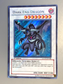yugioh Dark End Dragon LCGX-EN188 Secret rare 1st Edition near mint - Image 3