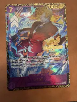 One Piece English OP09-065 Sanji Championship 25-26 Top 8 Prize Super Rare - Image 1