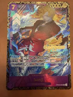 One Piece English OP09-065 Sanji Championship 25-26 Top 8 Prize Super Rare - Image 3