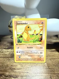 Charmander 1st Edition Shadowless 46/102 Base Set Pokemon NM-great CENTERING - Image 1