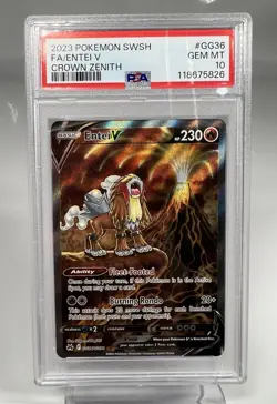 2023 POKEMON SWORD & SHIELD CROWN ZENITH #GG36 FULL ART/ENTEI V PSA 10 - Image 1