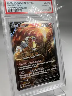 2023 POKEMON SWORD & SHIELD CROWN ZENITH #GG36 FULL ART/ENTEI V PSA 10 - Image 2