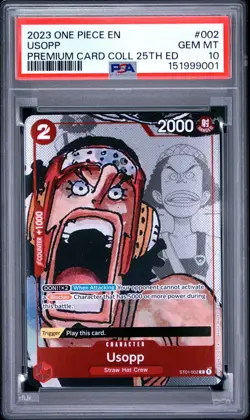 2023 One Piece Usopp Premium Card Collection 25th Anniversary ST01 #002 PSA 10🔥 - Image 1