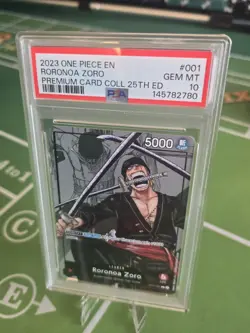 Bandai One Piece 25th Premium Roronoa Zoro P01-001 EN PSA 10 - Image 1
