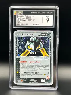Rockets Raikou Ex 108/107 Holo Swirl -Pokemon Ex Deoxys- CGC 9 Mint- Secret Rare - Image 1