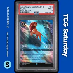 2023 DISNEY LORCANA THE FIRST CHAPTER #215/204 SIMBA ENCHANTED PSA 9 - Image 1